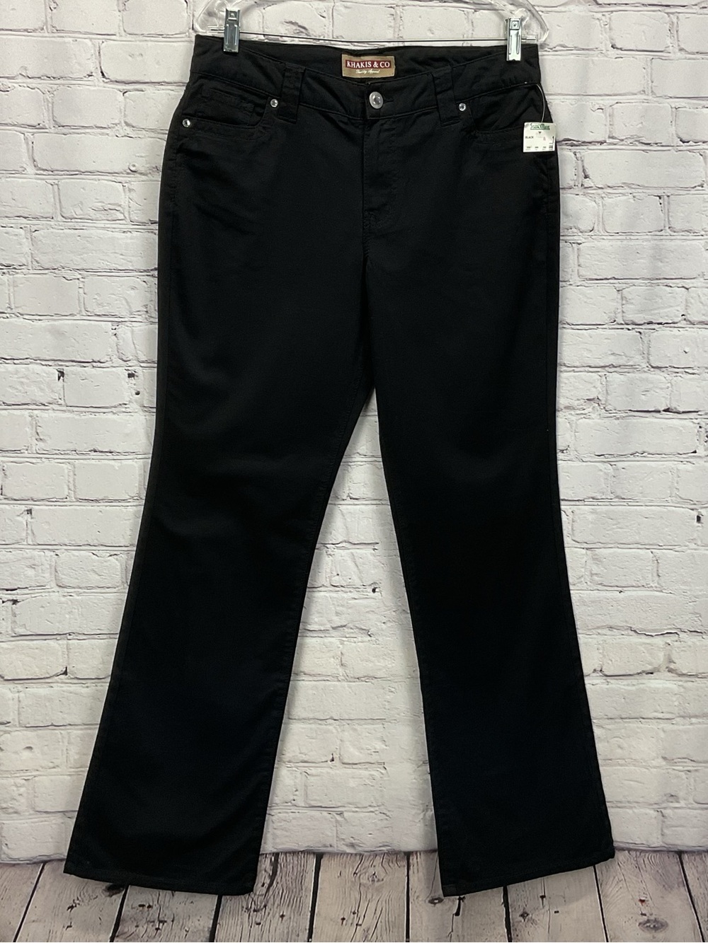 Khakis & Co Pants Women's Size 14 Black Casual Bling Pocket Accents Festival NWT